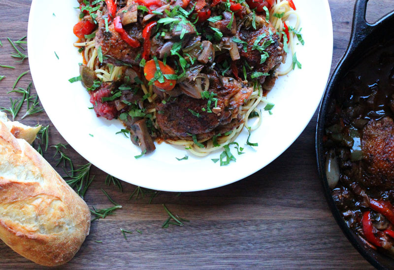 Chicken Cacciatore with Angel Hair Pasta