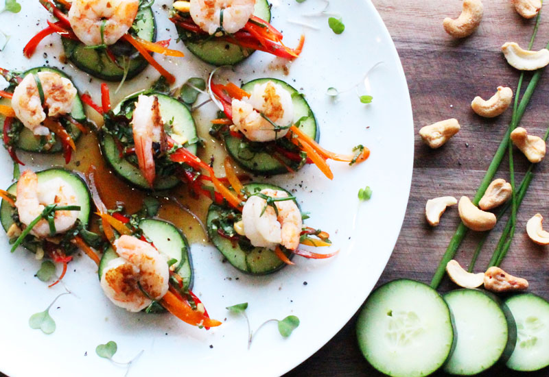 Asian Shrimp and Cucumber Appetizer