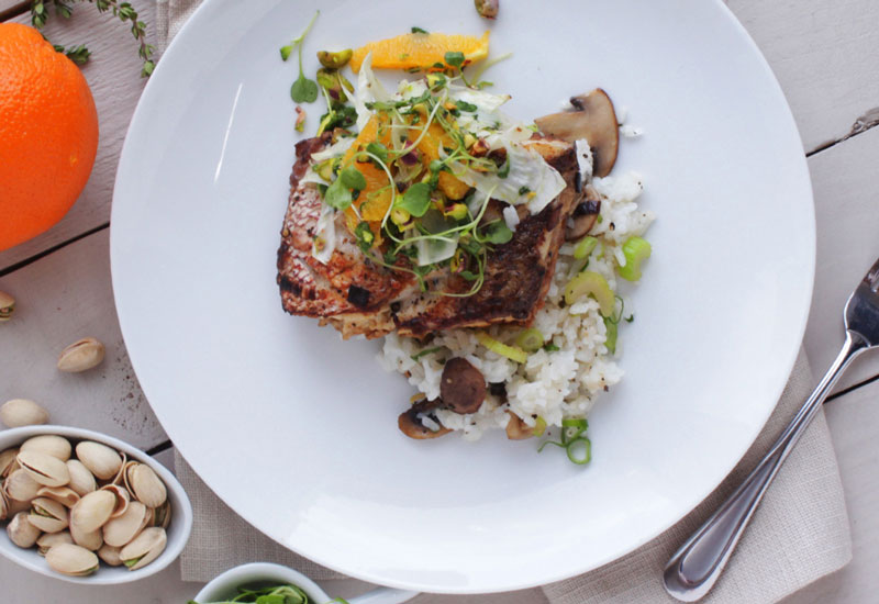 Whole Red Snapper with Rice and Orange Salad