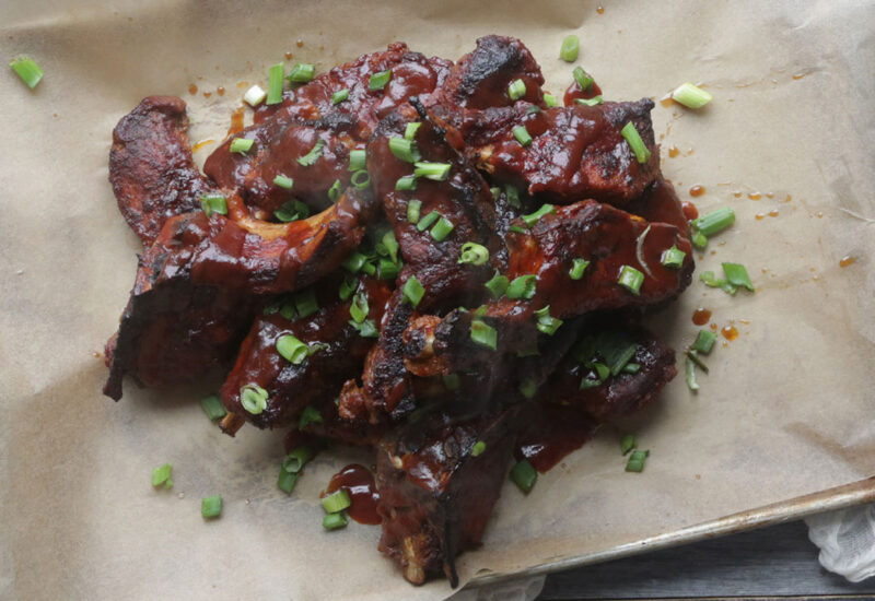 Baked Country Style Ribs with Two Brothers BBQ Sauce