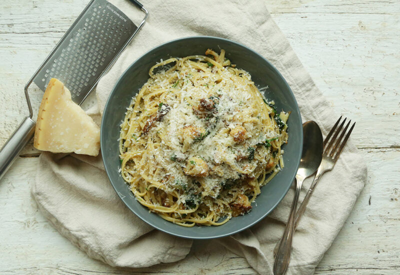 Roasted Cauliflower and Linguine Pasta