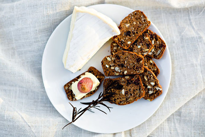 Roasted Grape Crostini with Double Cream Brie