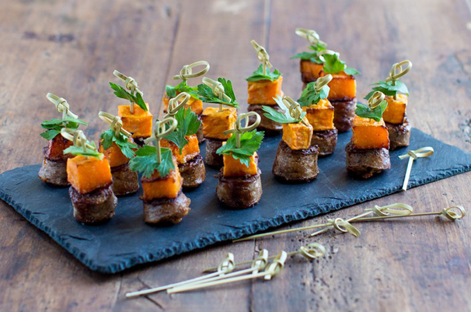 Butternut Squash and Chorizo Skewers