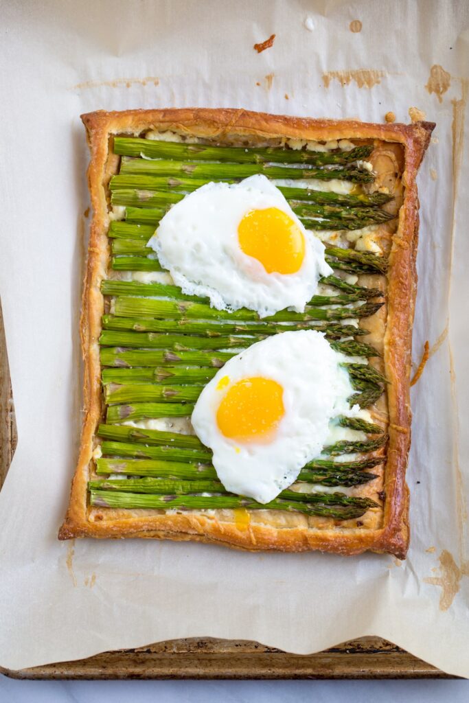 Asparagus Goat Cheese Tart with Eggs