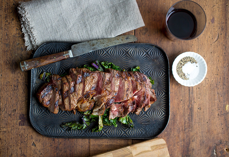 Grilled Ribeye with Porcini Red Pepper Rub