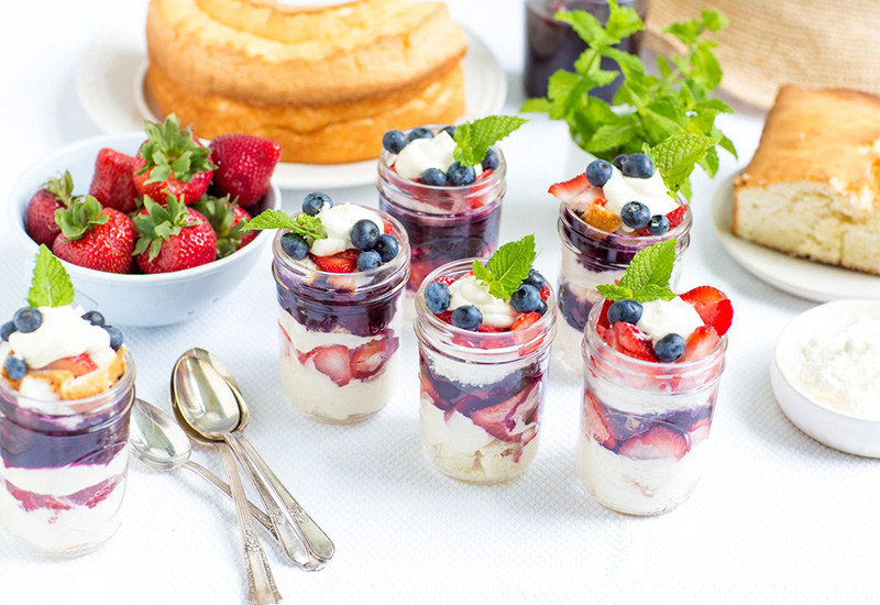 Blueberry Cheesecake Angel Food Parfaits