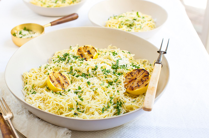 Bowl of Lemon Garlic Pasta