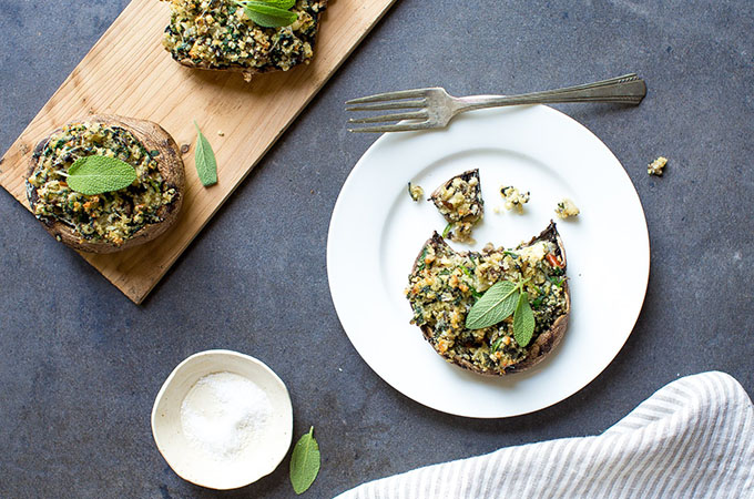 Stuffed Portobello Mushrooms on plate