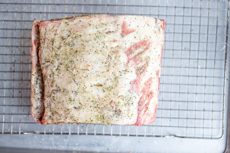 Raw Prime Rib Overhead View