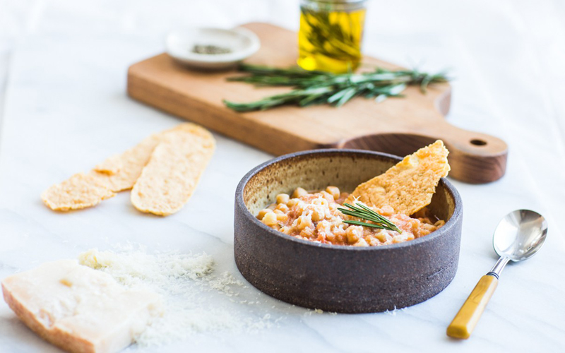 Ditalini Soup with Chickpeas, Tomatoes, Garlic and Rosemary