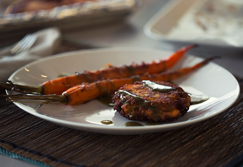 Salmon Cakes and Carrots