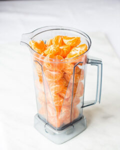 Peeled Oranges in a Blender