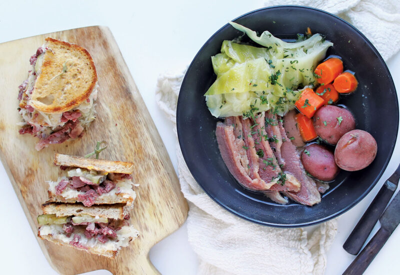 Corned Beef and Cabbage and Reuben Sandwiches