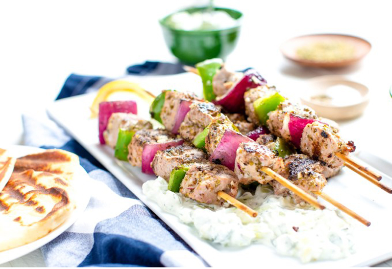 Greek-Style Pork Kebabs