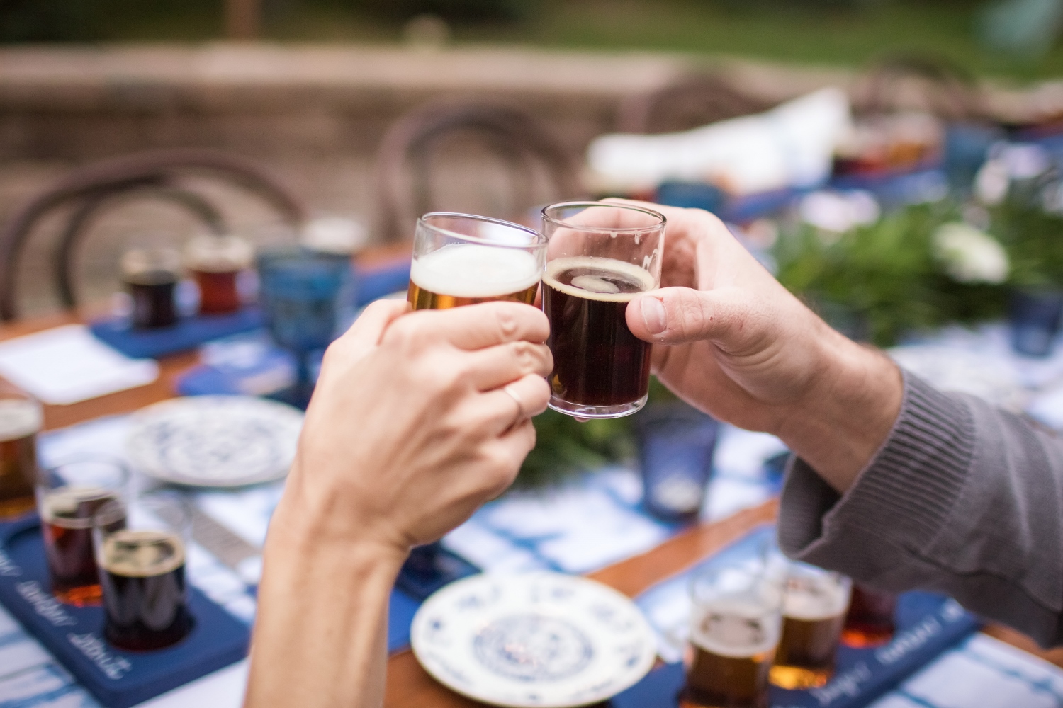 Cheers at Beer Tasting