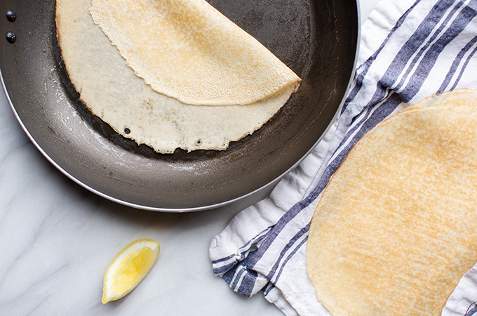 Crepes Cooking in a Pan