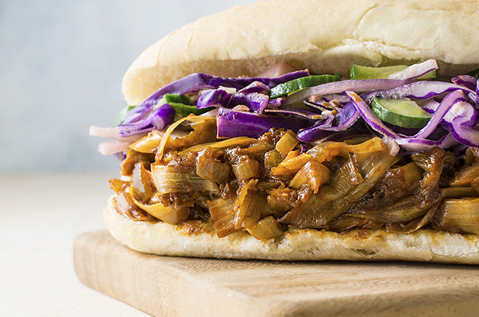 Jackfruit Faux Pulled Pork Sandwich