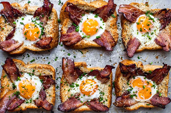 Egg in a Hole on Baking Tray