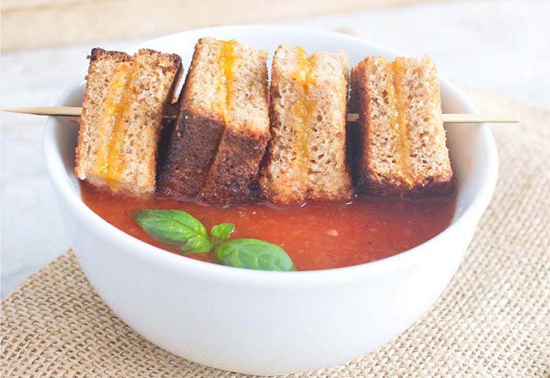 Tomato Soup and Baked Mini Grilled Cheese