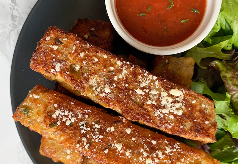 Multigrain Parmesan-Crusted Savory French Toast Sticks