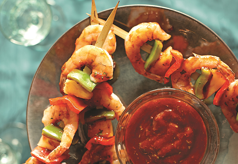 Tropical and Summery Caribbean Pineapple Shrimp Skewers