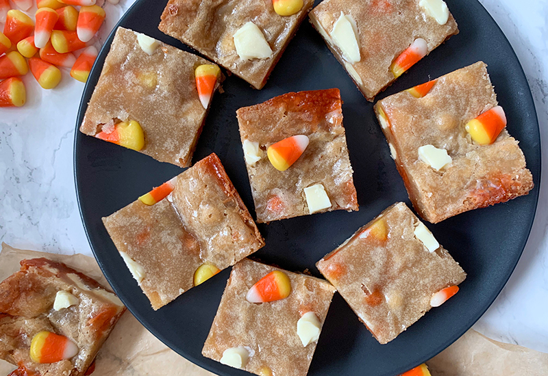 Candy Corn White Chocolate Blondies