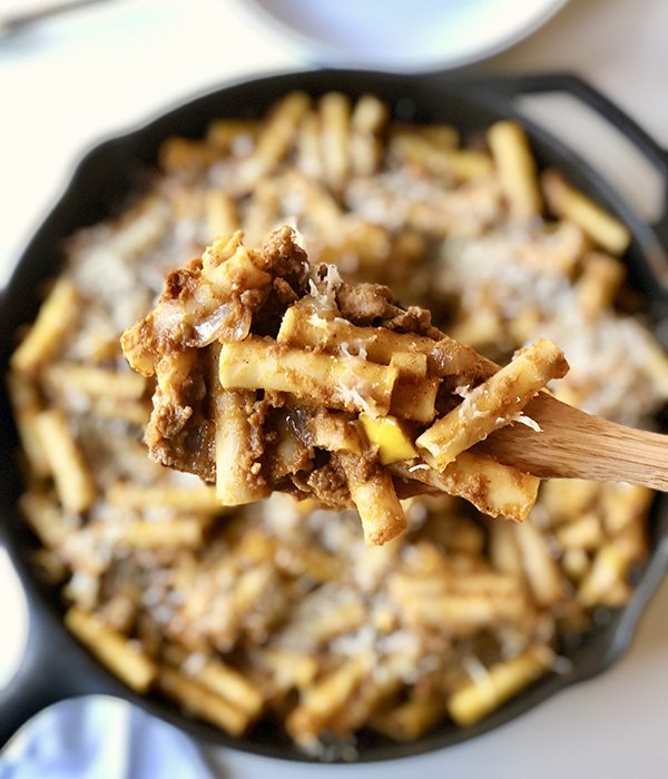 Chipotle Pumpkin Pasta Baked Ziti on Spoon