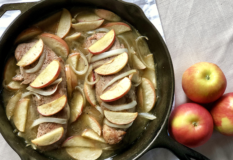 One Pan Brown Sugar Cider Pork and Apples