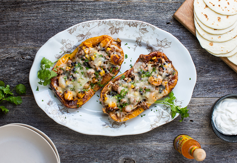 Butternut Squash Burrito Boats