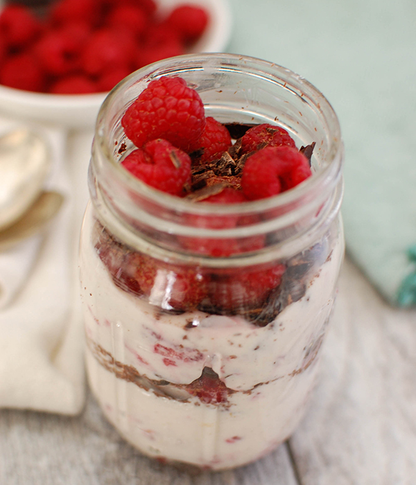 Dark Chocolate and Raspberry Greek Yogurt Parfait