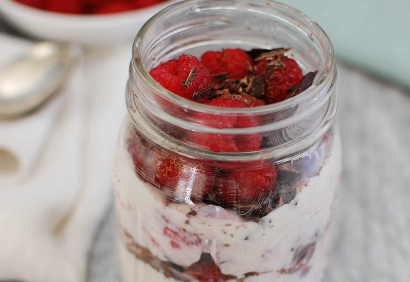 Dark Chocolate Raspberry Greek Yogurt Parfait