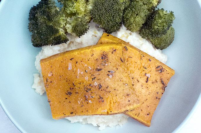 Garlic Herb Butter on Butternut Squash Steak