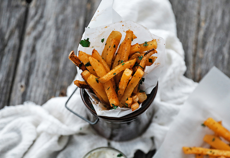 Homemade Rutabaga Fries with Aioli Dipping Sauce