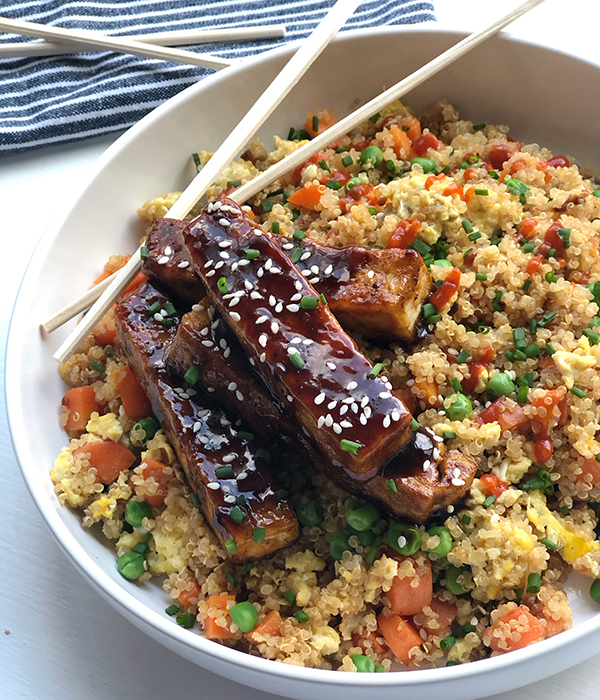 General Tso's Tofu & Quinoa Fried Rice