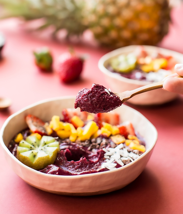 Simple Smoothie Bowl with Spoon