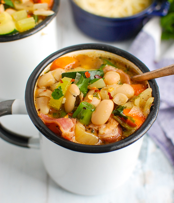 Tuscan White Bean Soup in Mug