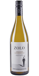 Zolo unoaked chardonnay bottle.