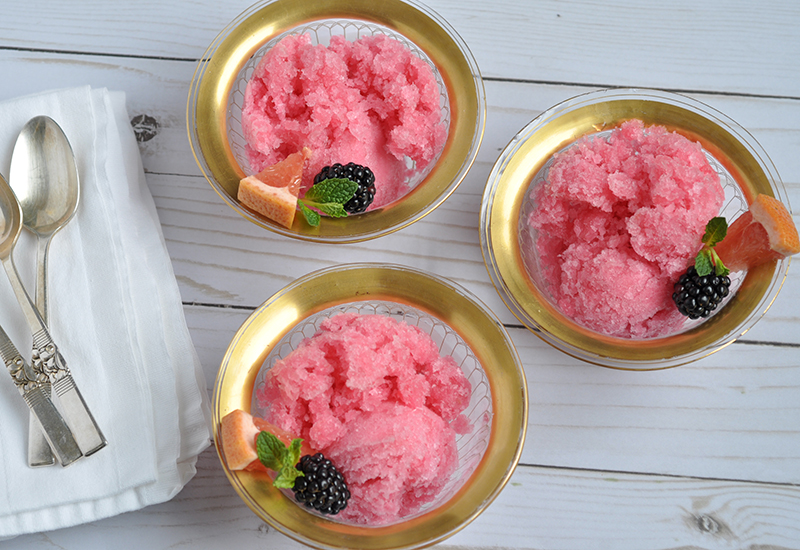Pink Grapefruit and Blackberry Ice