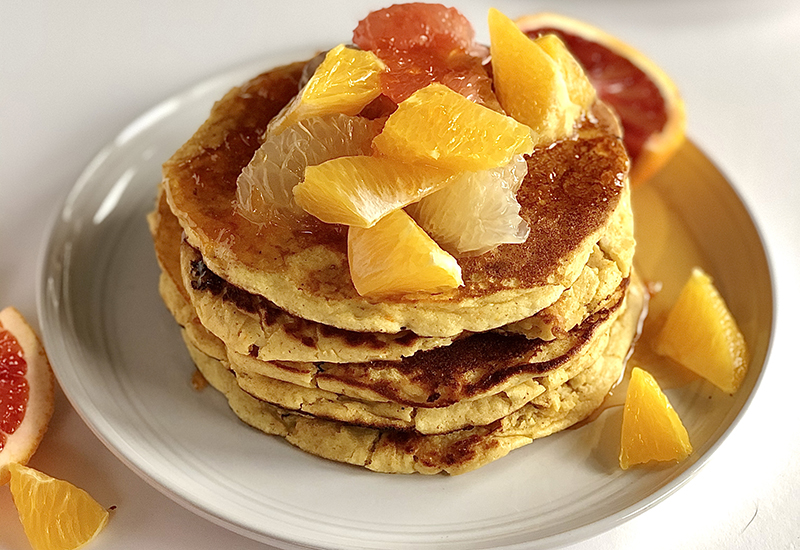 Blood Orange Mimosa Pancakes