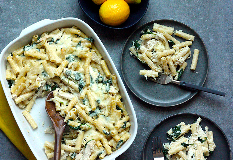 Creamy Lemon Chicken Baked Ziti