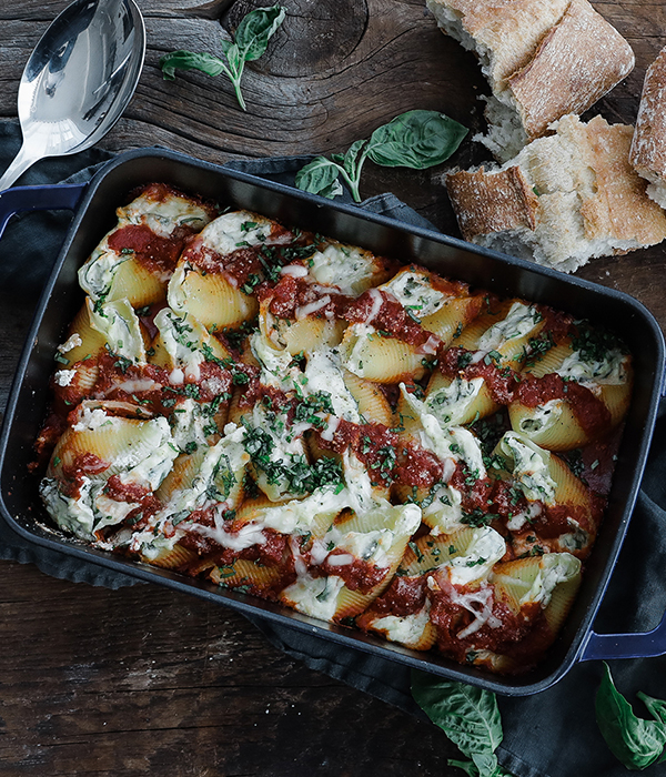 Spinach and Ricotta Stuffed Shells