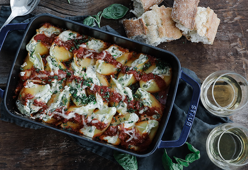 Spinach and Ricotta Stuffed Shells