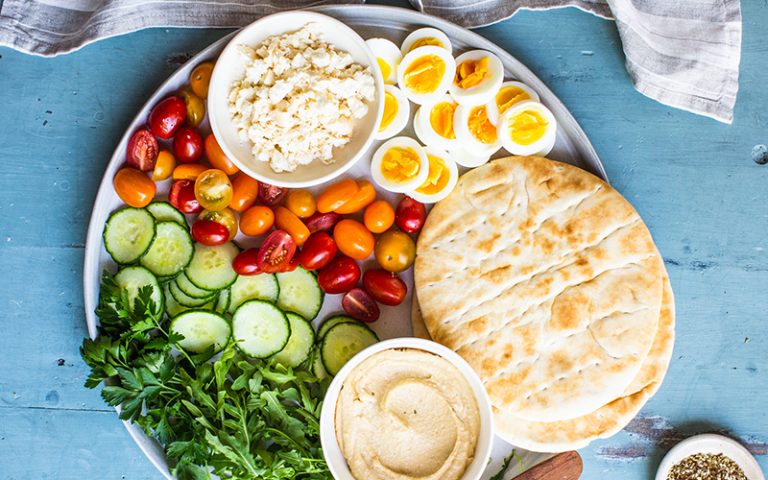 Portable and Perfectly Sized Mediterranean Breakfast Pitas