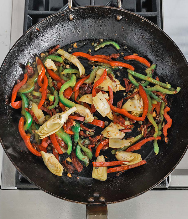 Chicken with Artichokes and Roasted Pepper Relish Cooking Vegetables