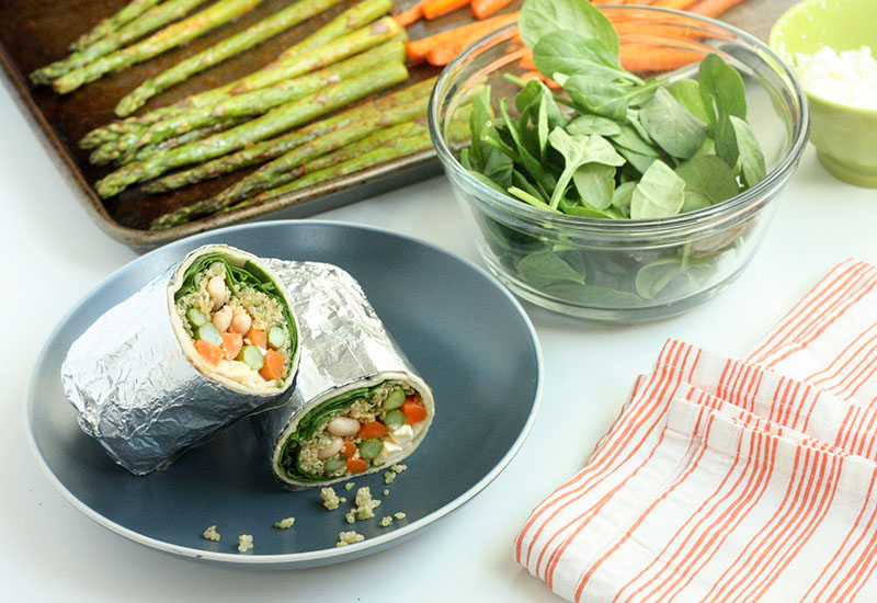 Roasted Spring Vegetable Burritos