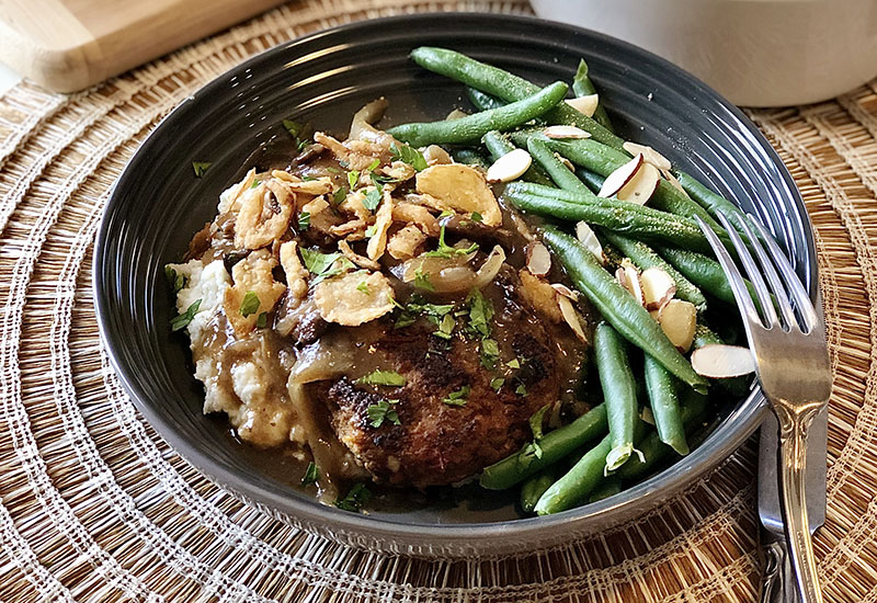 Slow Cooker Salisbury Steak Burgers & Cauliflower Mash