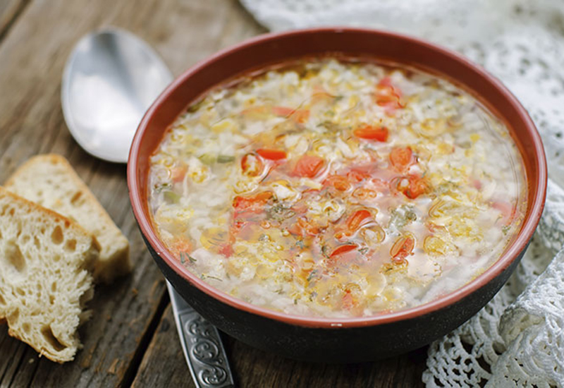 Slow Cooker Chicken Soup with White Beans, Kale and Brown Rice Noodles