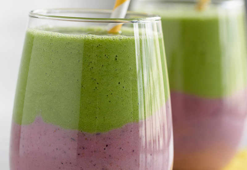 Spring Greens and Berry Pear Layered Smoothie