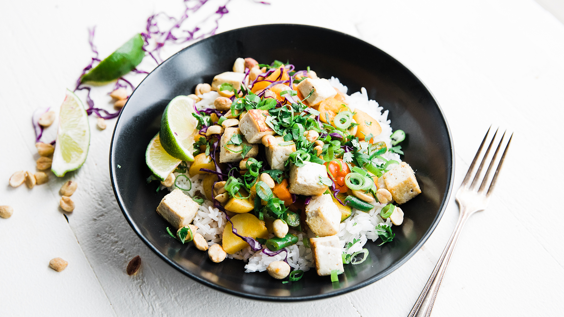 Vegan Coconut Curry Vegetables with Jasmine Rice