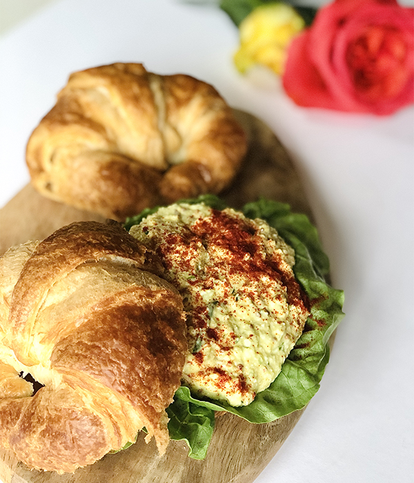 Deviled Egg Dip Croissant Sandwiches